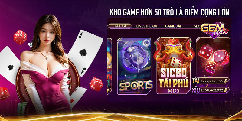 Kho game hơn 50 trò là điểm cộng lớn