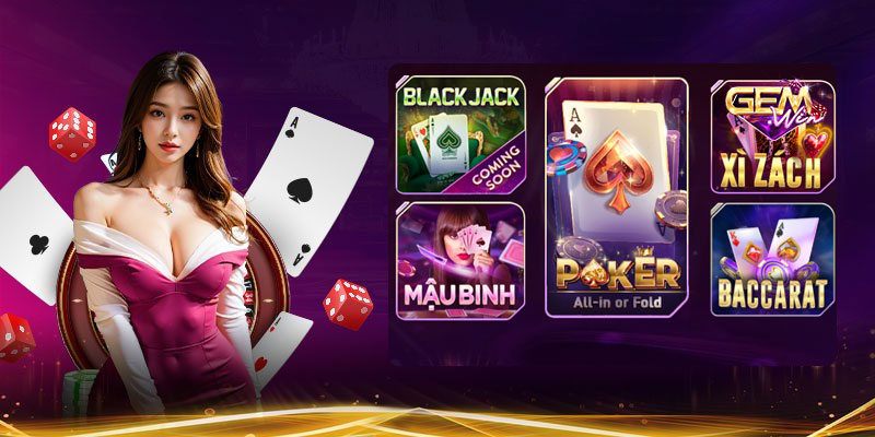 Danh sách game hot tại Gemwin phải có game bài