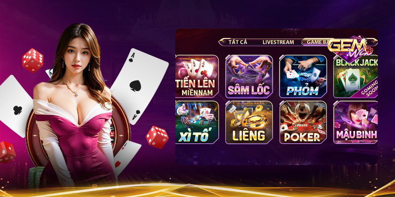 Game bài Gemwin có rất nhiều trò
